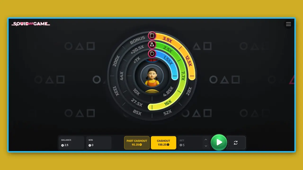 Fonctionnalités de Squid$$Game sur les appareils mobiles